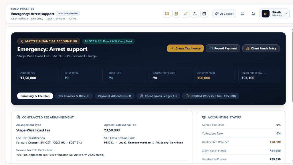 Matter Financial Accounting Console